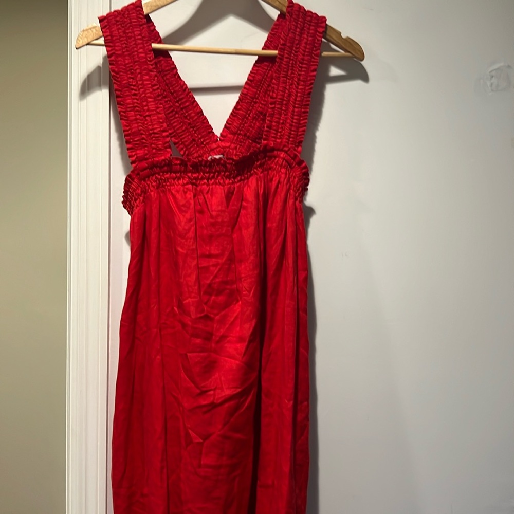 Everlane M red linen dress